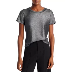 Hot Sale 🔔 PAIGE Lor Metallic Tee Black/silver ❤️