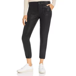 Promo 🎁 PAIGE Mayslie Cropped 🧥 Coated Jogger Pants Black Fog Luxe 🧥 Coating ❤️