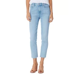 New 💯 PAIGE Cindy High Rise Raw Hem Ankle Straight 👖 Jeans In Park Ave ⌛