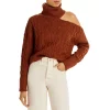 Deals 🔔 PAIGE Cable Knit Cold Shoulder Sweater Ivory 🔥