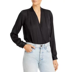 Outlet ❤️ PAIGE Sevilla Crossover V Neck Long Sleeve Bodysuit Black 🥰 -Skinny Jeans Store unnamed file 200