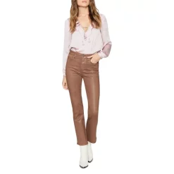 Best deal 💯 PAIGE Claudine High Rise Straight Leg Ankle 👖 Jeans In Cognac Lux 🧥 Coating 😍 -Skinny Jeans Store unnamed file 203