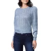 Budget 🥰 PAIGE Athena Metallic Knit Sweater Blue/silver 😉