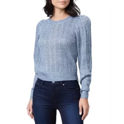 Budget 🥰 PAIGE Athena Metallic Knit Sweater Blue/silver 😉