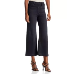 Best Sale 💯 PAIGE Anessa High Rise Cropped Wide Leg 👖 Jeans In Black Willow 👍