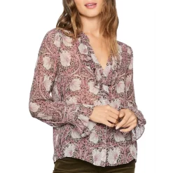 Cheapest π PAIGE Arianne Floral Print Silk Blouse Pnk/mvmlt π