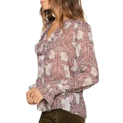 Cheapest 🎁 PAIGE Arianne Floral Print Silk Blouse Pnk/mvmlt 😉 -Skinny Jeans Store unnamed file 253