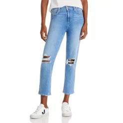 Brand new π€© PAIGE Stella High Rise Crop Straight π Jeans In Nola Deconstructed Noladest π