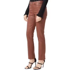 Best Sale 🛒 PAIGE Cindy High Rise Straight Leg Luxe 🧥 Coating 👖 Jeans In Cognac Cognac Luxe 🧥 Coating 🧨 -Skinny Jeans Store unnamed file 335