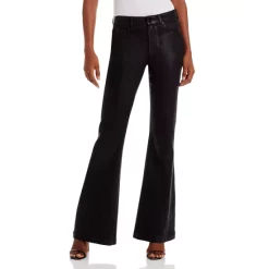 Budget π PAIGE Genevieve High Rise Flare π Jeans In Black π§₯ Coated π₯