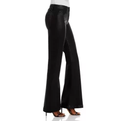 Budget 👍 PAIGE Genevieve High Rise Flare 👖 Jeans In Black 🧥 Coated 🔥 -Skinny Jeans Store unnamed file 343