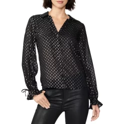 Discount π PAIGE Alinah Metallic Blouse Blk Silv π―