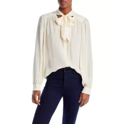 Discount π― PAIGE Kirstie Tie Neck Blouse Ant White π