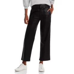 Budget π PAIGE Nellie High Rise Cropped Wide Leg π Jeans In Black Lux π§₯ Coated β