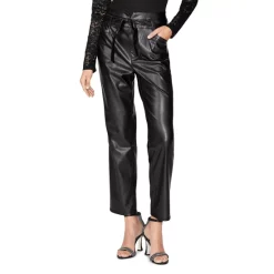 Hot Sale 🤩 PAIGE Kina Faux Leather Straight Pants Black ✨
