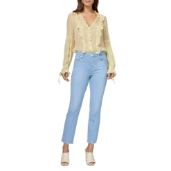 Best Pirce ✔️ PAIGE Haiku Silk Sheer Printed Ruffle Trim Blouse Padafmltmi 🤩 -Skinny Jeans Store unnamed file 529