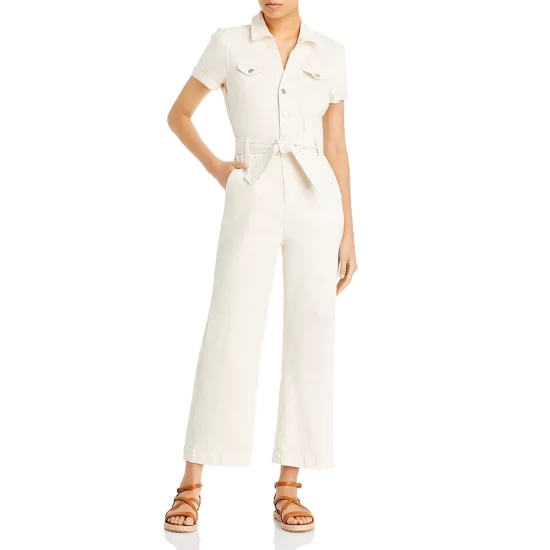 Cheapest 🧨 PAIGE Anessa Belted Cuffed Jumpsuit Qrtzsand 🔥 1 Cheapest 🧨 PAIGE Anessa Belted Cuffed Jumpsuit Qrtzsand 🔥