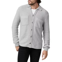 Budget 🎉 PAIGE Larson Cotton Split Neck Button Cardigan Weathstone ⌛