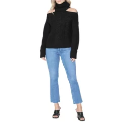 New 👏 PAIGE Lorilee Cold Shoulder Sweater Black ⌛ -Skinny Jeans Store unnamed file 612