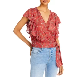 Best Pirce π PAIGE Trista Floral Print Silk Blouse Papya Multi β¨