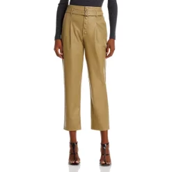 Budget 🎉 PAIGE Maria Faux Leather Pants Dark Brushed Olive 🤩