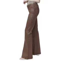 Best Pirce ✔️ PAIGE Genevieve High Rise Flared 👖 Jeans In Cognac Luxe 🧥 Coating 🔔 -Skinny Jeans Store unnamed file 651
