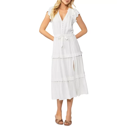 Best Pirce π PAIGE Rozlyn Midi π Dress White π 1 Best Pirce π PAIGE Rozlyn Midi π Dress White π