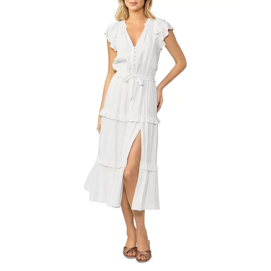 Best Pirce π PAIGE Rozlyn Midi π Dress White π 3 Best Pirce π PAIGE Rozlyn Midi π Dress White π - Image 3