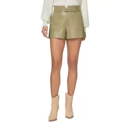 Outlet ❤️ PAIGE Jonas Faux Leather Shorts Dark Brushed Olive 😉