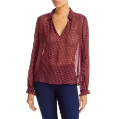 Deals 😉 PAIGE Brea Printed Blouse Burgmlt 🧨