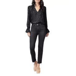 Best reviews of 🎁 PAIGE Cindy Raw Hem High Rise Cropped Straight Leg 👖 Jeans In Black Lotus 🔥 -Skinny Jeans Store unnamed file 81