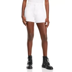 Coupon 🌟 PAIGE Dani Raw Hem Cut Off Jean Shorts In Crisp White 🧨