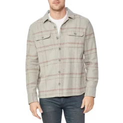 Buy π PAIGE Wilbur Cotton Plaid π Shirt Jacket Cherry Cream π