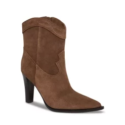 Hot Sale ❤️ PAIGE 👩 Women's Lacey Pointed Toe High Heel Western Style Booties Cocoa 🧨