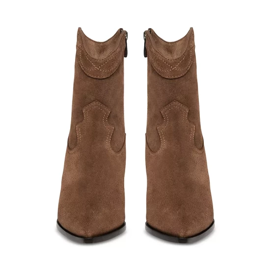 Hot Sale β€οΈ PAIGE π© Women's Lacey Pointed Toe High Heel Western Style Booties Cocoa 𧨠3 Hot Sale β€οΈ PAIGE π© Women's Lacey Pointed Toe High Heel Western Style Booties Cocoa 𧨠- Image 3