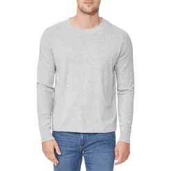 Best reviews of 🎉 PAIGE Champlin Cotton & Wool Heather Crewneck Sweater Light Heather Gray 😀