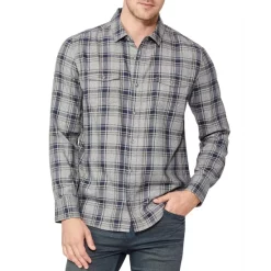 Wholesale π PAIGE Everett Plaid π Shirt Charcoal Sky β€οΈ