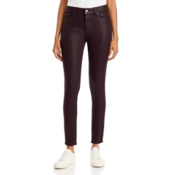 Best Pirce 🎉 PAIGE Hoxton 🧥 Coated Skinny Ankle 👖 Jeans Black Cherry Luxe 🧥 Coated 😉