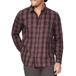 Deals 🌟 PAIGE Everett Check 👕 Shirt Night Mauve 👍